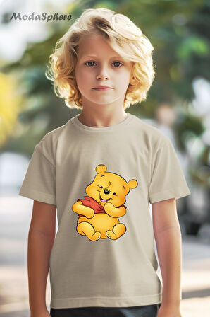 HAYVAN FİGÜRLÜ WINNIE BASKILI OVERSIZE TİŞÖRT