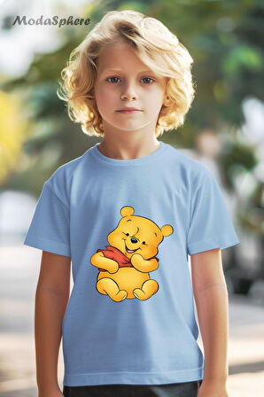 HAYVAN FİGÜRLÜ WINNIE BASKILI OVERSIZE TİŞÖRT