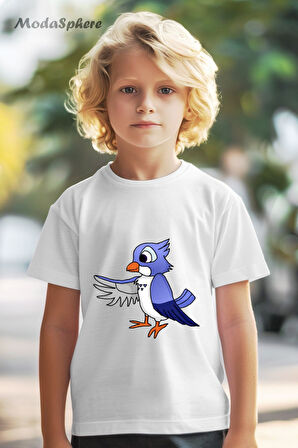 HAYVAN FİGÜRLÜ BIRD KUŞ BASKILI OVERSIZE TİŞÖRT