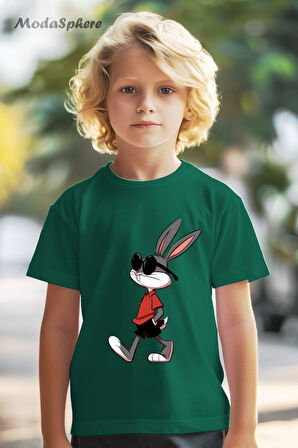 HAYVAN FİGÜRLÜ BUGSBUNNY BASKILI OVERSIZE TİŞÖRT