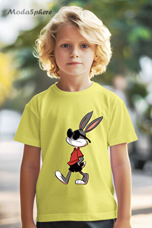 HAYVAN FİGÜRLÜ BUGSBUNNY BASKILI OVERSIZE TİŞÖRT