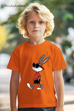 HAYVAN FİGÜRLÜ BUGSBUNNY BASKILI OVERSIZE TİŞÖRT