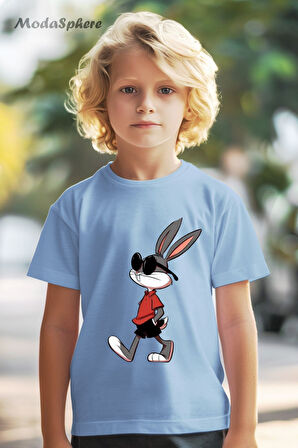 HAYVAN FİGÜRLÜ BUGSBUNNY BASKILI OVERSIZE TİŞÖRT