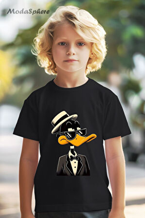 HAYVAN FİGÜRLÜ DAFFY DUCK BASKILI OVERSIZE TİŞÖRT