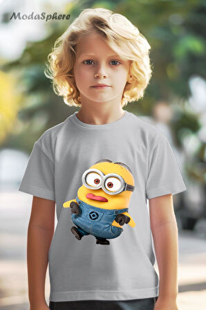 HAYVAN FİGÜRLÜ MINION BASKILI OVERSIZE TİŞÖRT