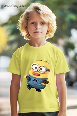 HAYVAN FİGÜRLÜ MINION BASKILI OVERSIZE TİŞÖRT