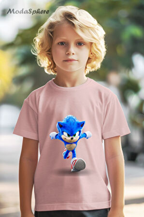 HAYVAN FİGÜRLÜ SONIC BASKILI OVERSIZE TİŞÖRT
