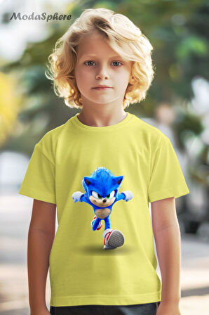 HAYVAN FİGÜRLÜ SONIC BASKILI OVERSIZE TİŞÖRT