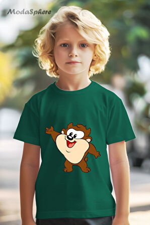 HAYVAN FİGÜRLÜ TAZMANYA CANAVARI BASKILI OVERSIZE TİŞÖRT