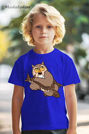 HAYVAN FİGÜRLÜ BAYKUŞ BASKILI OVERSIZE TİŞÖRT