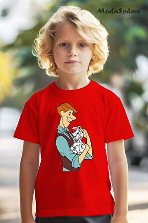 HAYVAN FİGÜRLÜ DALMAÇYALI VE ADAM BASKILI OVERSIZE TİŞÖRT