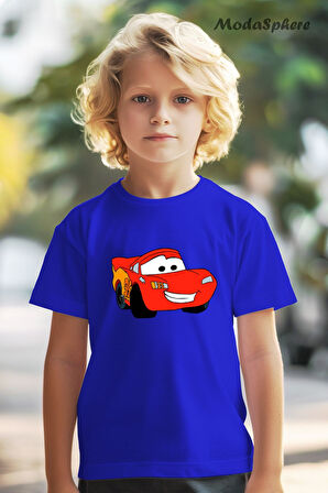 ŞİMŞEK MCQUEEN KIRMIZI ARABA BASKILI OVERSIZE TİŞÖRT