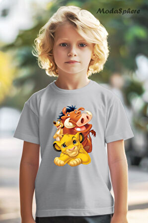 HAYVAN FİGÜRLÜ ASLAN KRAL ARKADAŞLAR LION KING FRIENDS BASKILI OVERSIZE TİŞÖRT