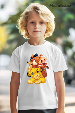 HAYVAN FİGÜRLÜ ASLAN KRAL ARKADAŞLAR LION KING FRIENDS BASKILI OVERSIZE TİŞÖRT