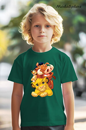 HAYVAN FİGÜRLÜ ASLAN KRAL ARKADAŞLAR LION KING FRIENDS BASKILI OVERSIZE TİŞÖRT