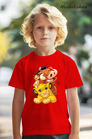 HAYVAN FİGÜRLÜ ASLAN KRAL ARKADAŞLAR LION KING FRIENDS BASKILI OVERSIZE TİŞÖRT
