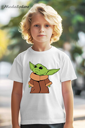HAYVAN FİGÜRLÜ YODA BASKILI OVERSIZE TİŞÖRT