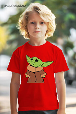 HAYVAN FİGÜRLÜ YODA BASKILI OVERSIZE TİŞÖRT