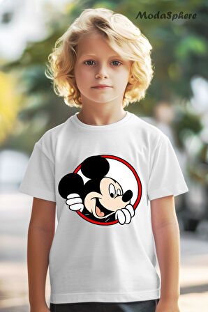 HAYVAN FİGÜRLÜ MICKEY MOUSE BASKILI OVERSIZE TİŞÖRT