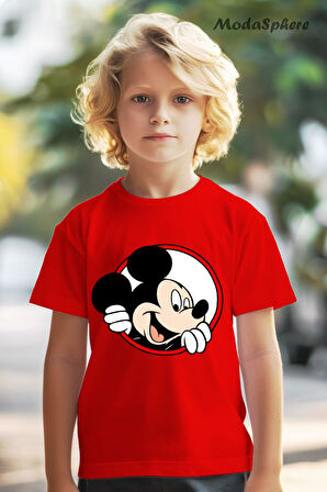 HAYVAN FİGÜRLÜ MICKEY MOUSE BASKILI OVERSIZE TİŞÖRT