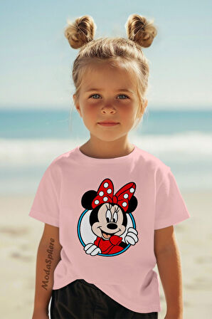 MINNIE MOUSE BASKILI ÇOCUK TİŞÖRT