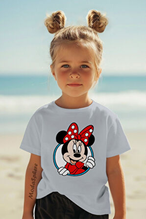 MINNIE MOUSE BASKILI ÇOCUK TİŞÖRT