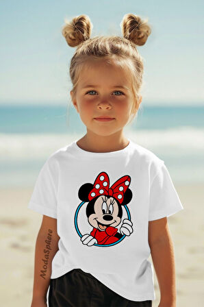 MINNIE MOUSE BASKILI ÇOCUK TİŞÖRT