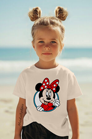 MINNIE MOUSE BASKILI ÇOCUK TİŞÖRT