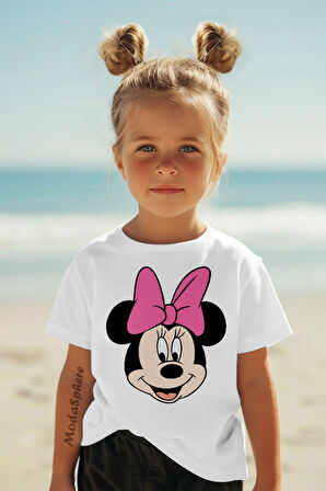 MINNIE BASKILI ÇOCUK TİŞÖRT