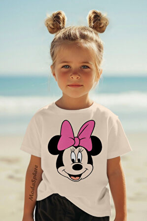 MINNIE BASKILI ÇOCUK TİŞÖRT