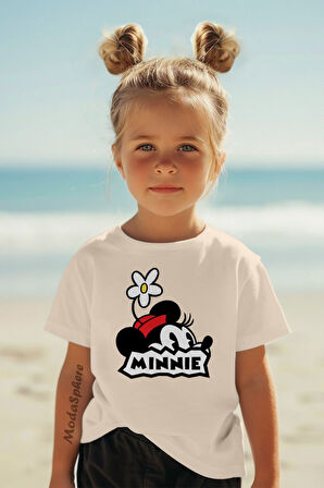 MINNIE YAZISI BASKILI ÇOCUK TİŞÖRT
