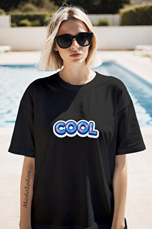 COOL BASKILI BİSİKLET YAKA KISA KOLLU UNISEX TİŞÖRT