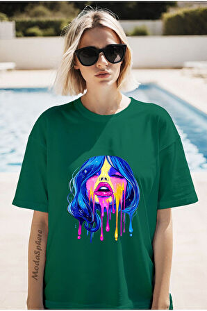 BASKILI BİSİKLET YAKA KISA KOLLU UNISEX TİŞÖRT