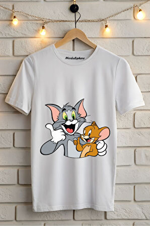 BASKILI BİSİKLET YAKA KISA KOLLU UNISEX TİŞÖRT