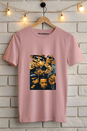 BASKILI BİSİKLET YAKA KISA KOLLU UNISEX TİŞÖRT