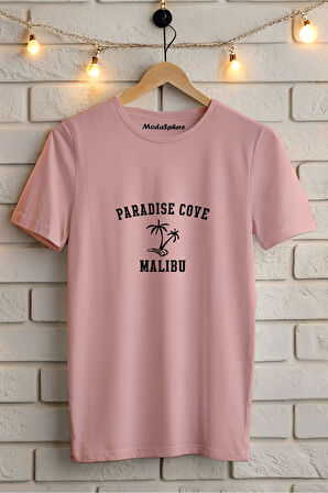 MALIBU BASKILI BİSİKLET YAKA KISA KOLLU UNISEX TİŞÖRT