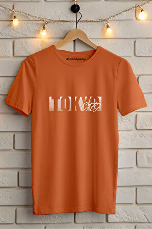 TOKYO BASKILI BİSİKLET YAKA KISA KOLLU UNISEX TİŞÖRT