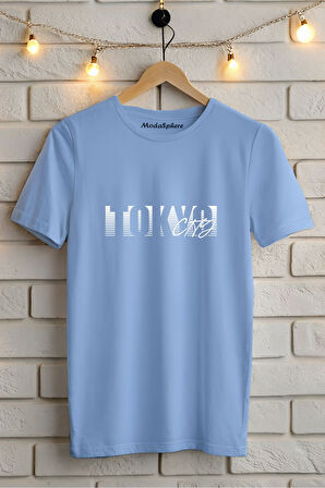 TOKYO BASKILI BİSİKLET YAKA KISA KOLLU UNISEX TİŞÖRT