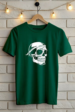KURUKAFA BASKILI BİSİKLET YAKA KISA KOLLU UNISEX TİŞÖRT