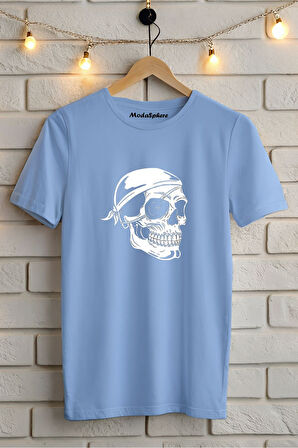 KURUKAFA BASKILI BİSİKLET YAKA KISA KOLLU UNISEX TİŞÖRT