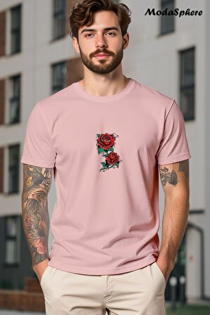 BASKILI BİSİKLET YAKA KISA KOLLU UNISEX TİŞÖRT