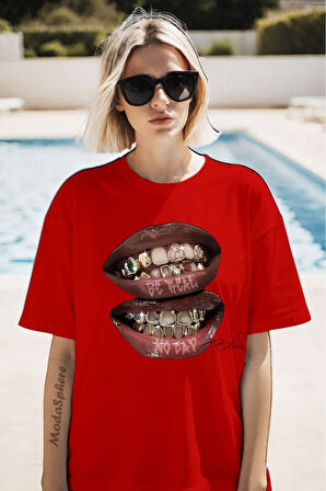 Baskılı Unisex Oversize Tişört Battal Boy