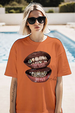 Baskılı Unisex Oversize Tişört Battal Boy