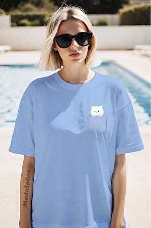 Good Luck Baskılı Unisex Oversize Tişört