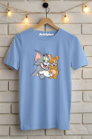 TOM and JERRY Baskılı Unisex Oversize Tişört