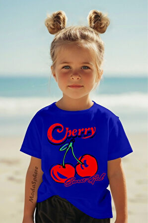 Cherry Baskılı Kız Çocuk Tişört