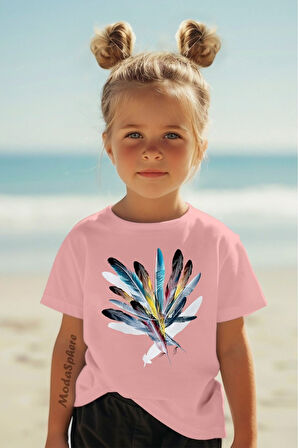 Baskılı Kız Çocuk Oversize Tişört