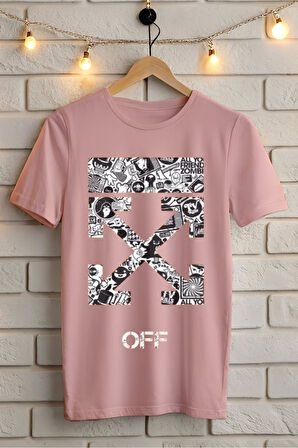OFF Baskılı Unisex Oversize Tişört Battal Boy
