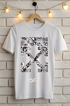 OFF Baskılı Unisex Oversize Tişört Battal Boy