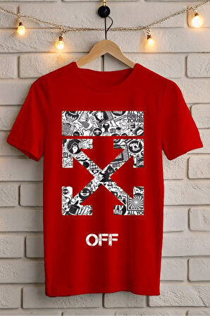 OFF Baskılı Unisex Oversize Tişört Battal Boy